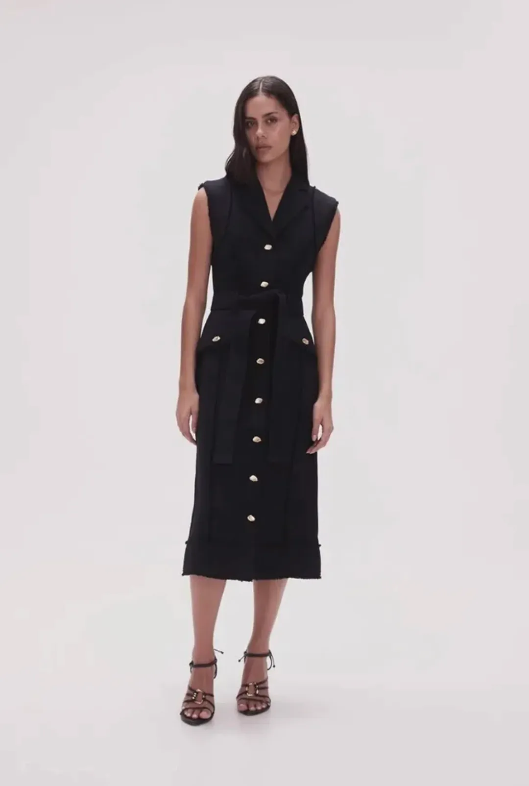 Aje Isabel Utility Midi Dress Black Size 10 for rent on The Volte - main image