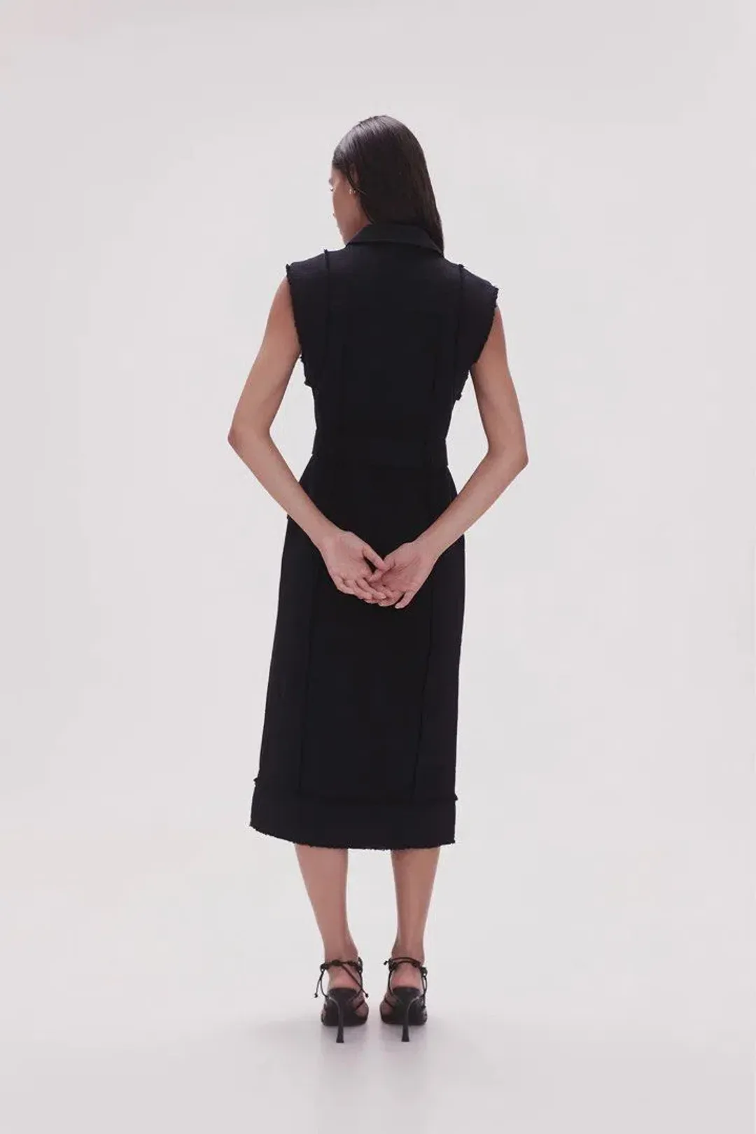 Aje Isabel Utility Midi Dress Black Size 10 for rent on The Volte - main image