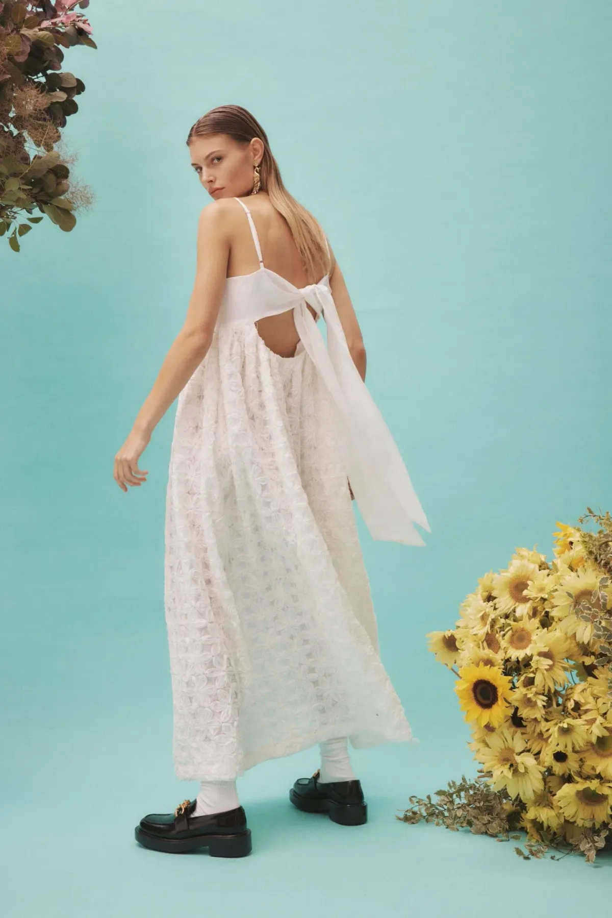 Alemais Iggy Embroidered Midi Dress White Size 10 - Image 5