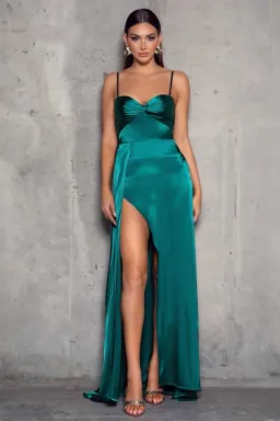 Elle Zeitoune Magnolia Emerald Gown Green Size 8 for rent on The Volte - image 1