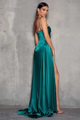 Elle Zeitoune Magnolia Emerald Gown Green Size 8 for rent on The Volte - image 2