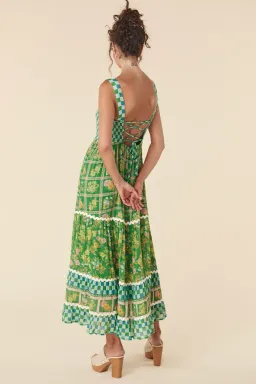Spell Flora Strappy Maxi Dress Green Multi Size XL / AU 14 for rent on The Volte - image 2