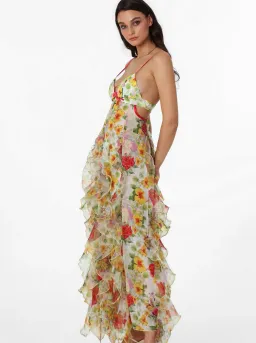 Menti Baroque Flower Maxi Dress Multi Size 6 for rent on The Volte - image 2