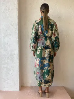 Alemais Loretta Patchwork Shirtdress In Sage Floral Size 16 for rent on The Volte - image 8