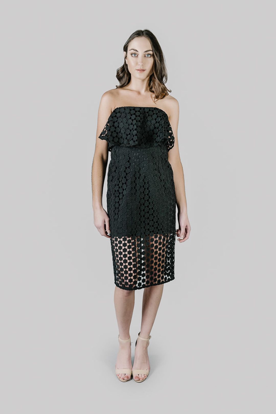 Nicholas Geo Lace Flare Top Dress size 10 for rent on The Volte - main image