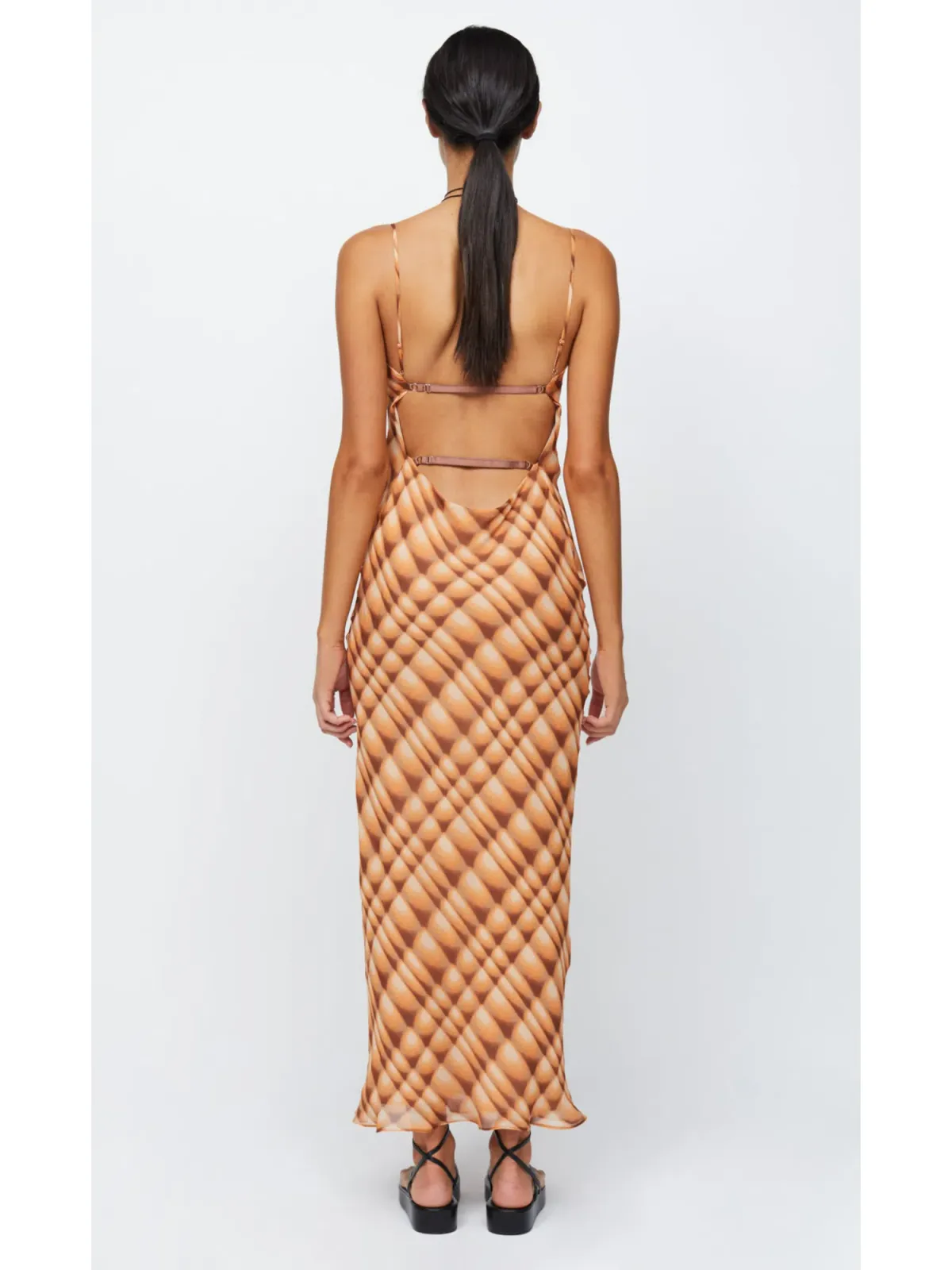 Bec & Bridge Soleil Slip Maxi Dress Golden Hour Check Size AU 8 - Image 4