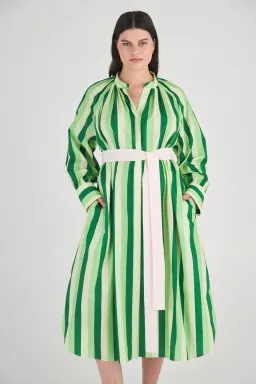 Oroton Multi Stripe Shirt Dress in Garden Size 16 for rent on The Volte - image 5