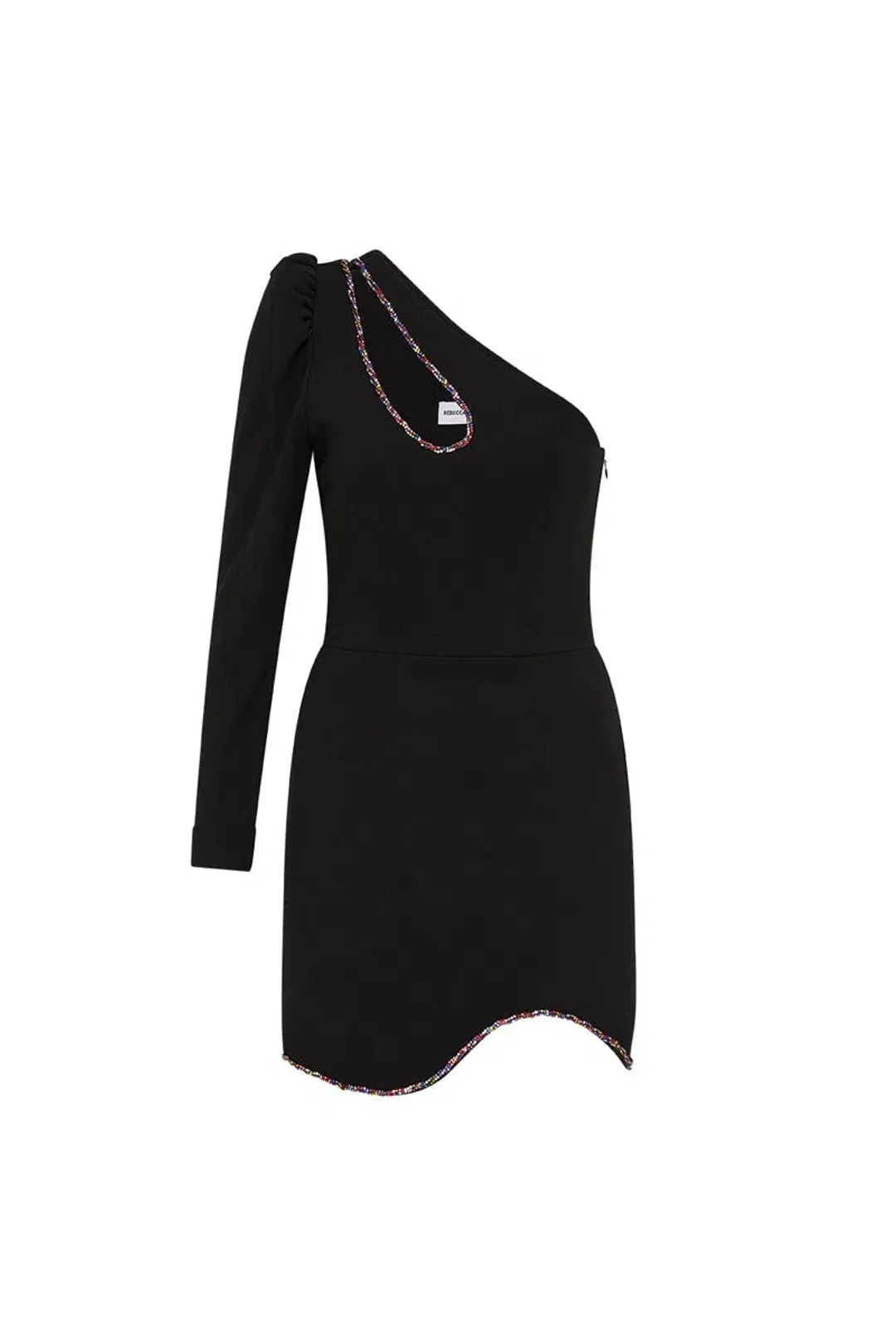 Rebecca Vallance Victoria One Sleeve Mini Dress Black Size 10 for rent on The Volte - main image