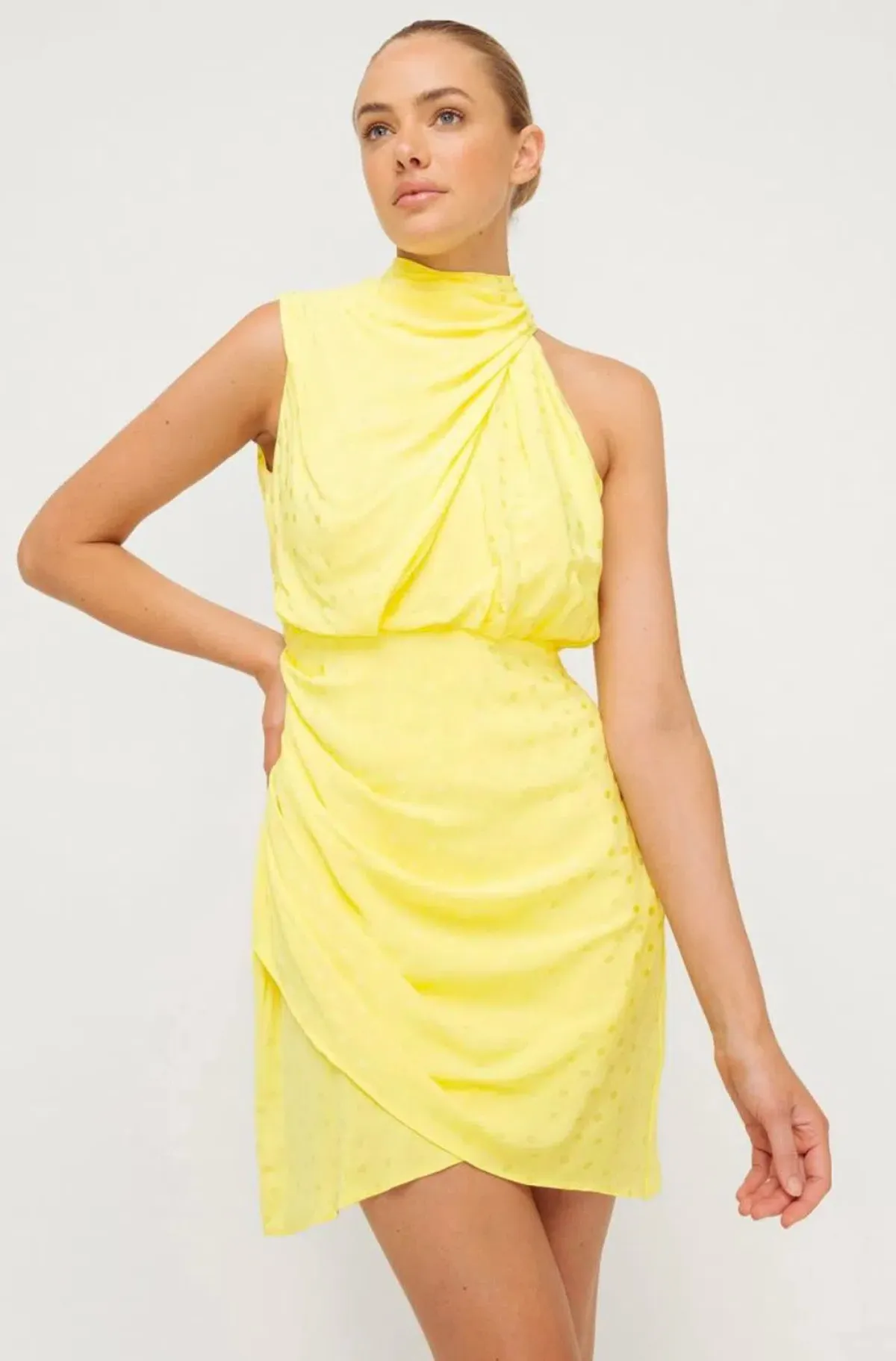 Sheike Gracie Mini Dress Yellow Size 16 - Image 3
