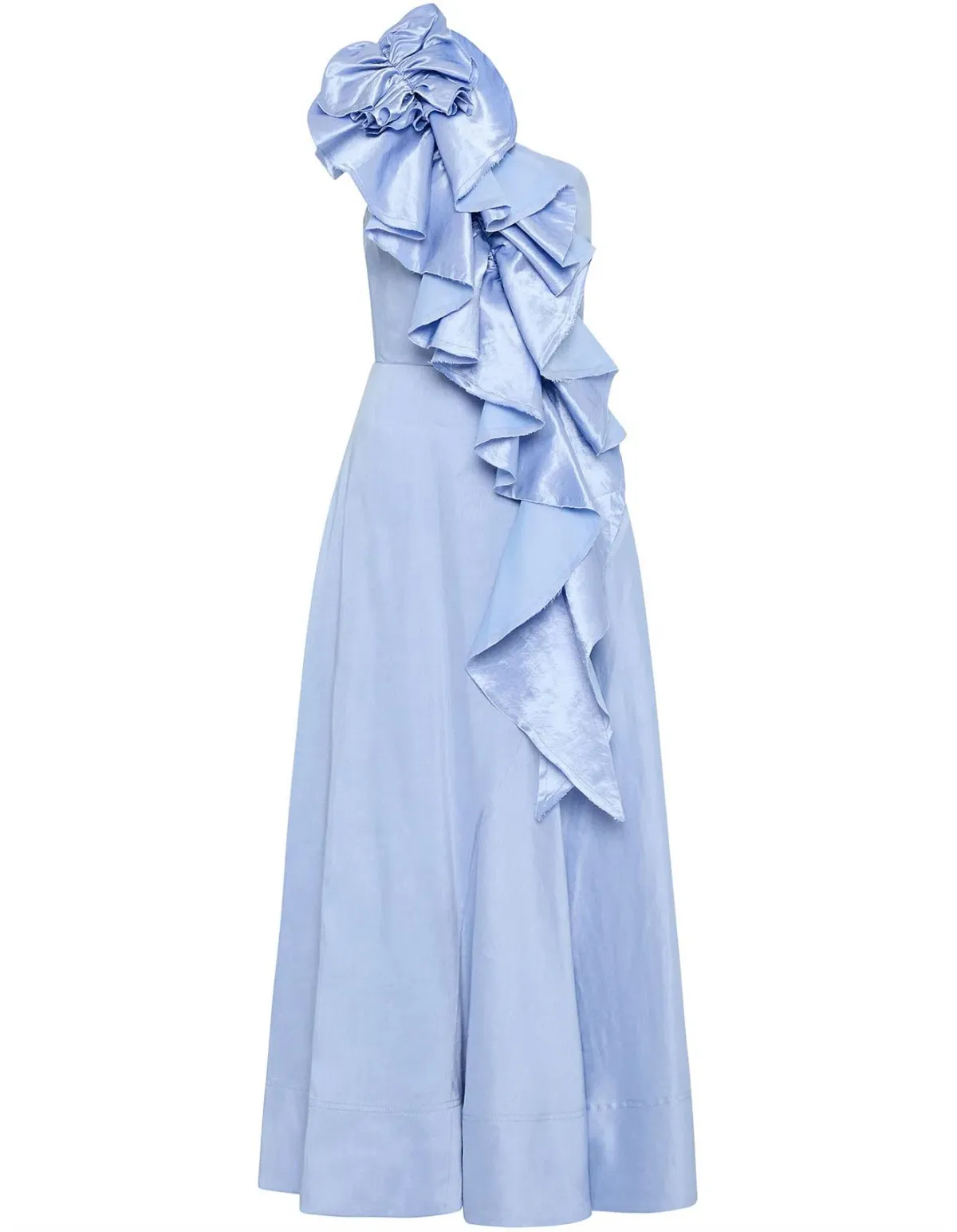 Aje Adelia Ruffle Midi Dress Light Sky Blue Size 12 - Image 4