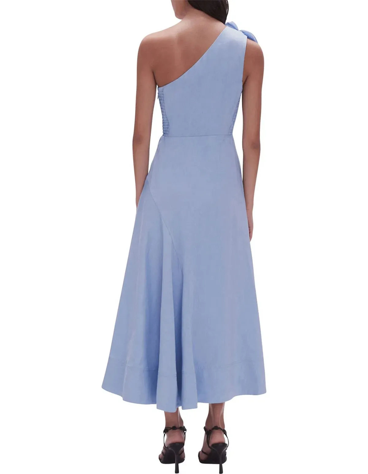 Aje Adelia Ruffle Midi Dress Light Sky Blue Size 12 - Image 3