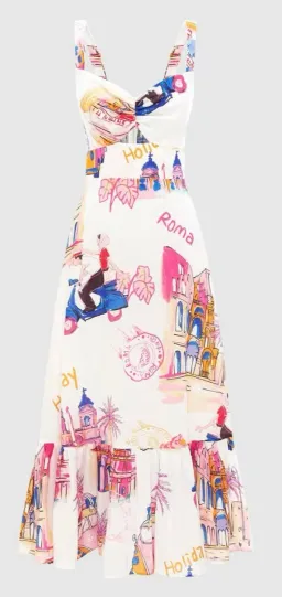 Leo Lin Lexi Ruched Bust Midi Dress in Fiesta Print Size 12 for rent on The Volte - image 6