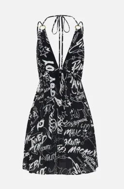 Camilla Spirit Scribble Short Flared Dress With Hardware Size 10 for rent on The Volte - image 6