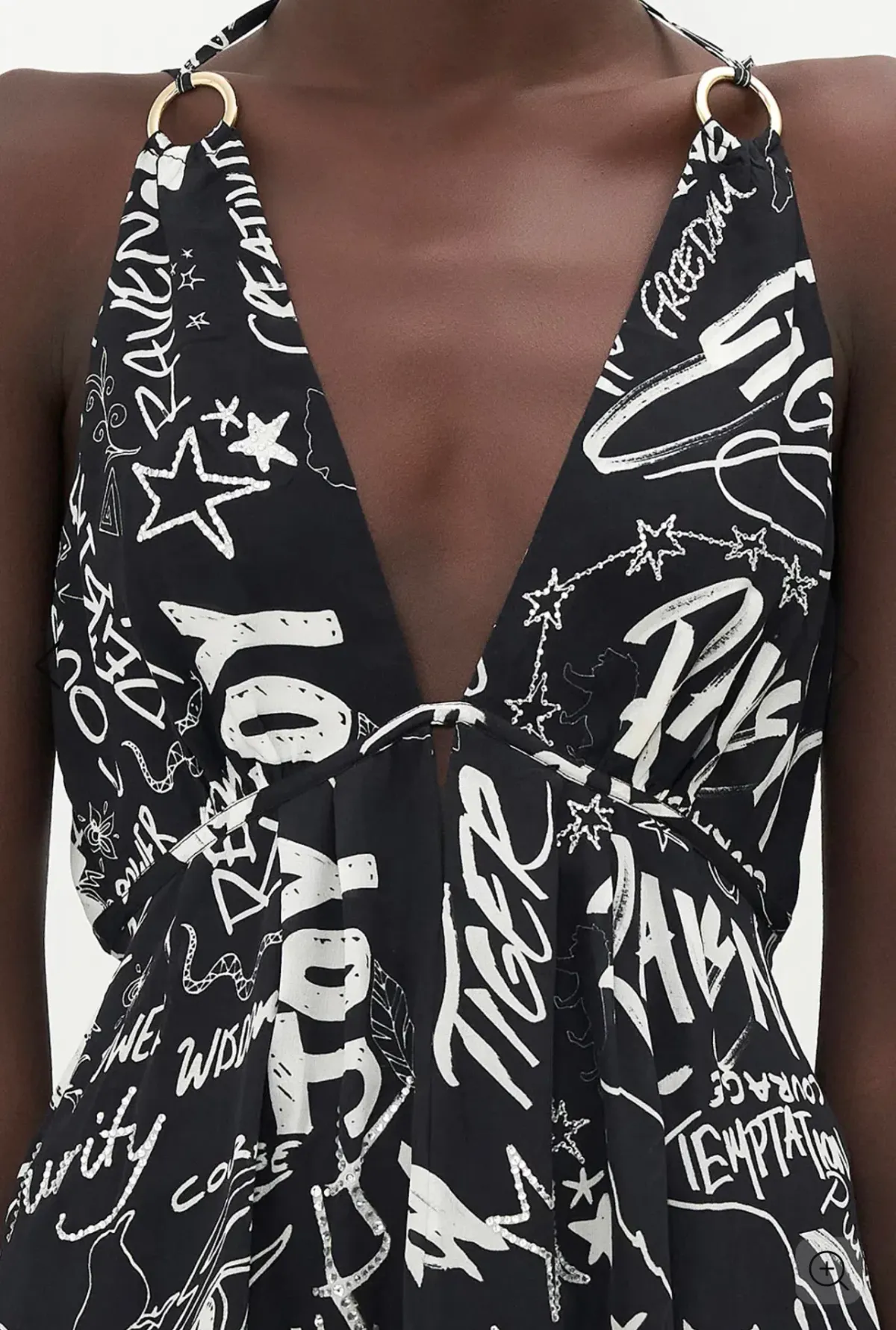 Camilla Spirit Scribble Short Flared Dress With Hardware Size 10 - Image 5