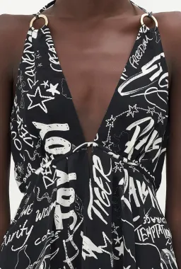 Camilla Spirit Scribble Short Flared Dress With Hardware Size 10 for rent on The Volte - image 5