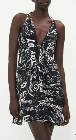 Camilla Spirit Scribble Short Flared Dress With Hardware Size 10 for rent on The Volte - image 2