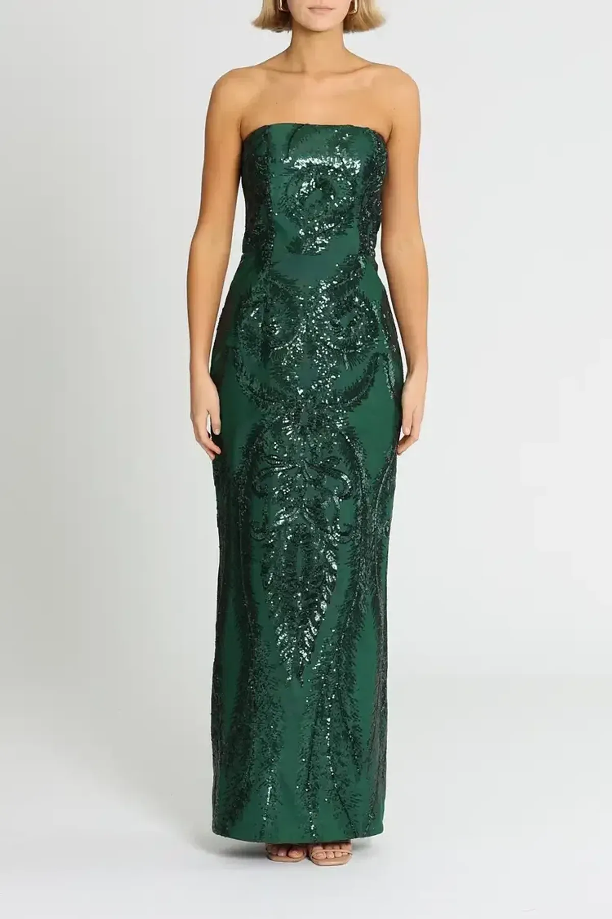 Elle Zeitoune Austin Gown Forest Green Size 12 - Image 4