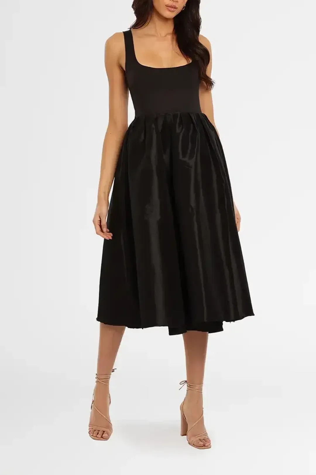 Elle Zeitoune Cora Midi Dress in Black Size 8 for rent on The Volte - main image