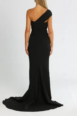 Elle Zeitoune One Sided Off Shoulder Gown in Black Size 6 for rent on The Volte - image 3