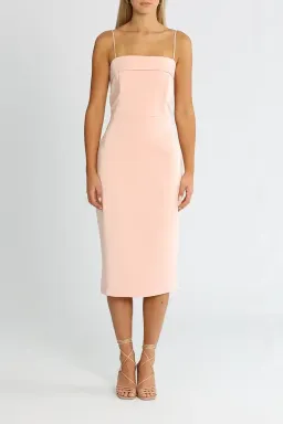 Elle Zeitoune Satin Midi Dress With Large Bow in Pastel Pink Size 12 for rent on The Volte - image 1