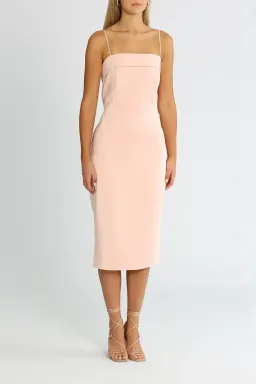 Elle Zeitoune Satin Midi Dress With Large Bow in Pastel Pink Size 12 for rent on The Volte - image 2