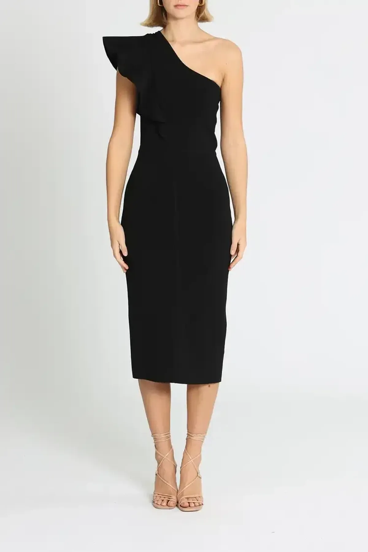 Ginger and Smart Anchor One Shoulder Dress in Black Size 6 for rent on The Volte - main image