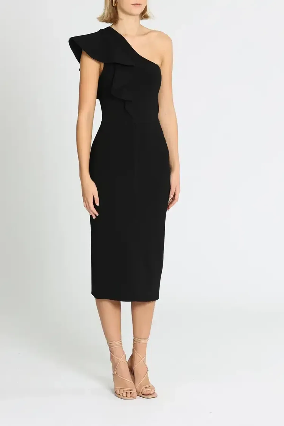 Ginger and Smart Anchor One Shoulder Dress in Black Size 6 - Image 2
