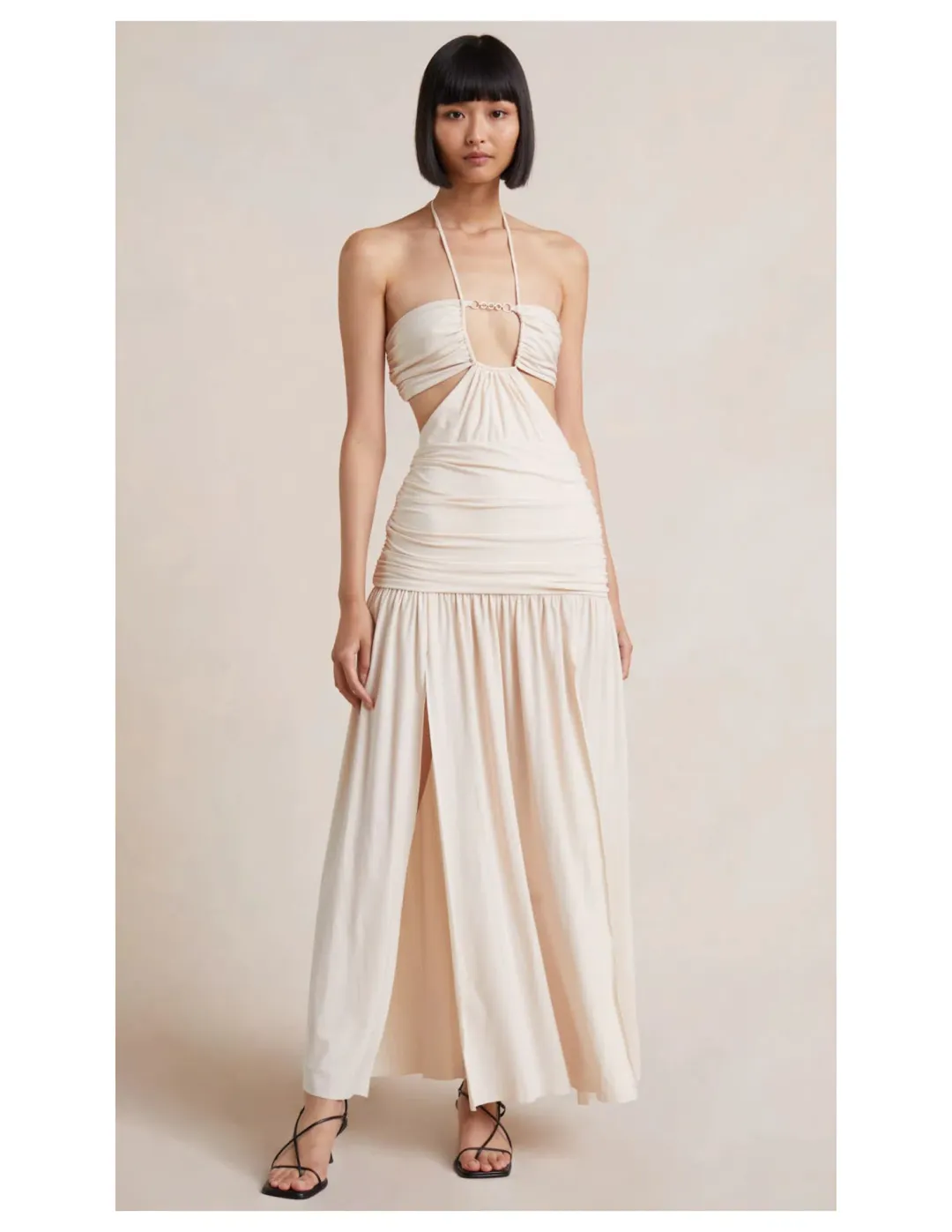 Bec & Bridge Adaline Cut Out Maxi Dress Cream Size 6 for rent on The Volte - main image