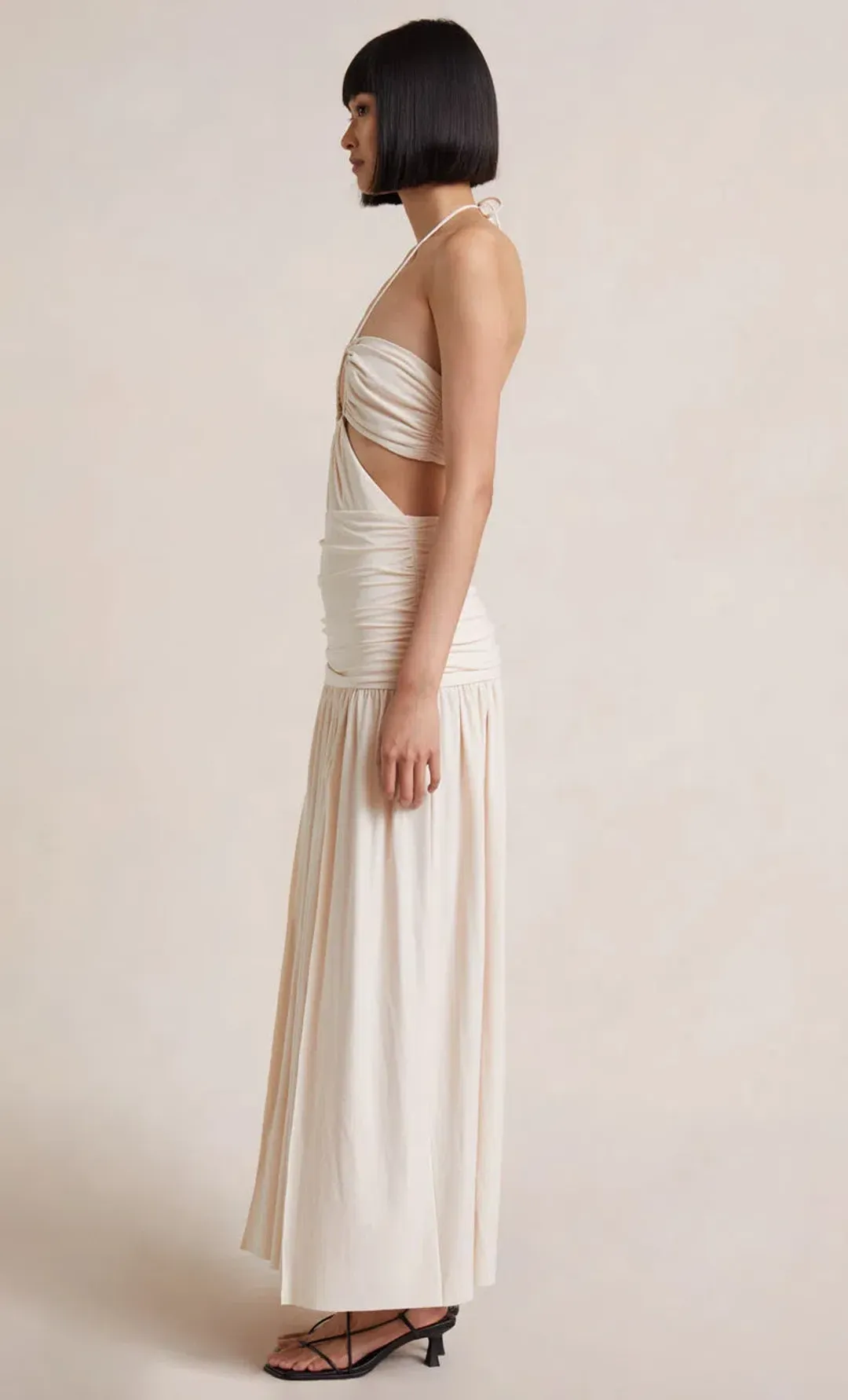 Bec & Bridge Adaline Cut Out Maxi Dress Cream Size 6 for rent on The Volte - main image