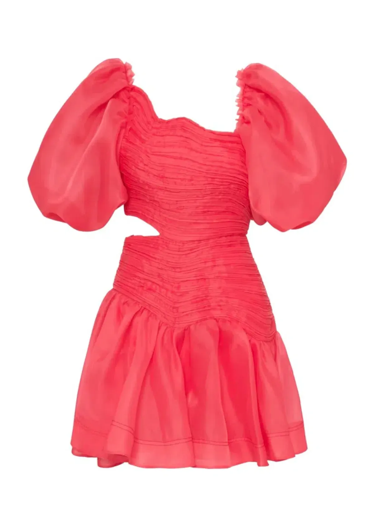Aje Joan Puff Sleeve Mini Dress in Pink - Size 8 - Image 3