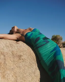 Sir The Label Frankie Gathered Midi Dress Green Multi Size 1 / AU 8 for rent on The Volte - image 6