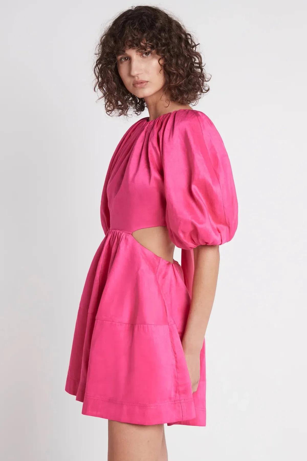 Aje Admiration Lace-Up Mini Dress in Pink - Size 6 - Image 5