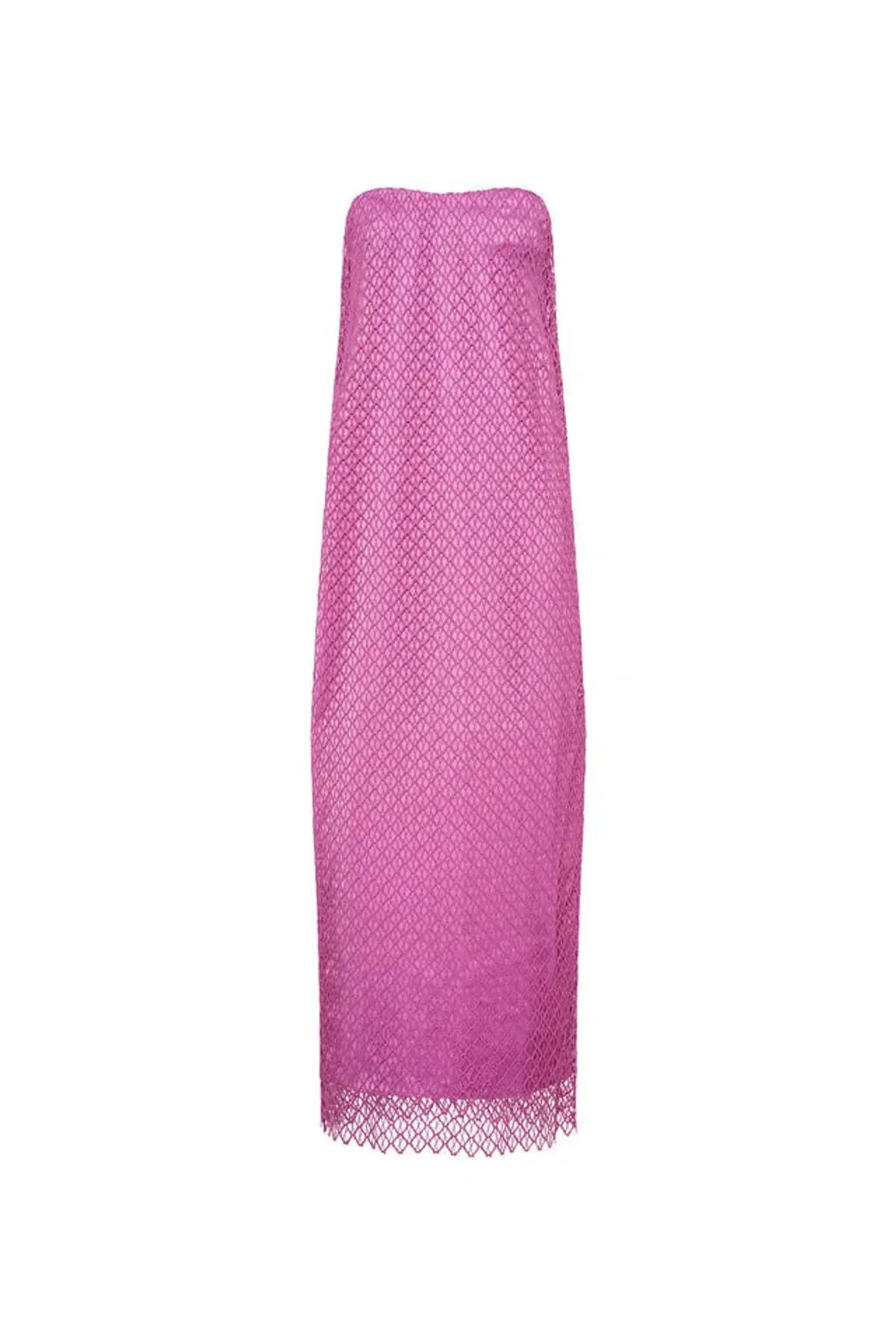Camilla and Marc Sinclar Lace Strapless Maxi Dress in Magenta Pink Size 10 - Image 4