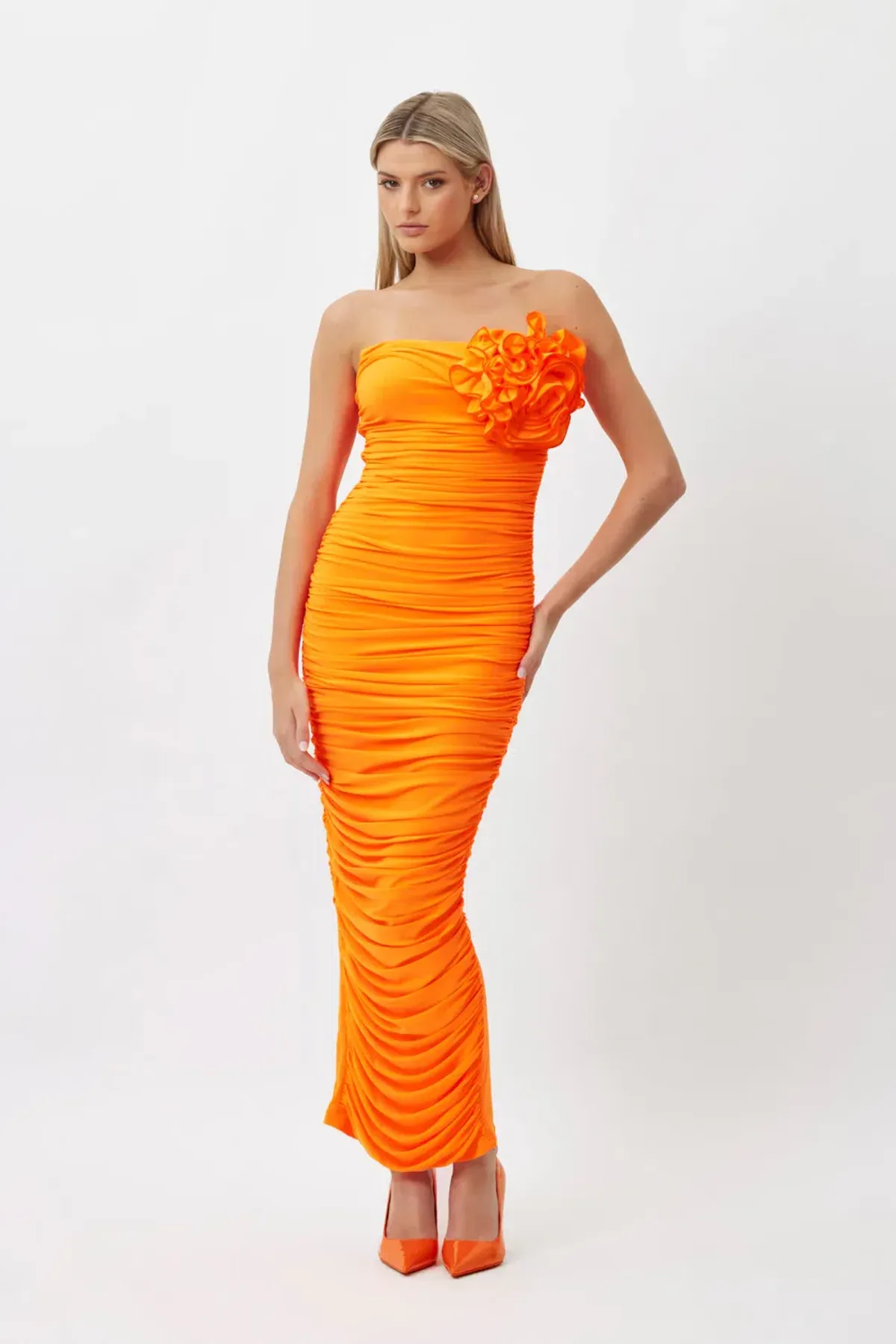 Bianca and Bridgett Tara Midi Dress Orange Size 8 - Image 1