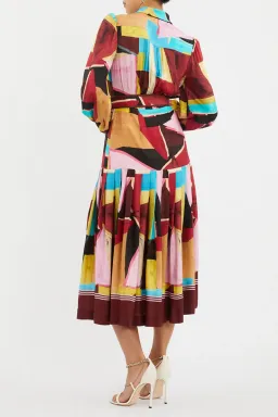 Rebecca Vallance Bastille Button Midi Dress Multi Size 12 for rent on The Volte - image 2