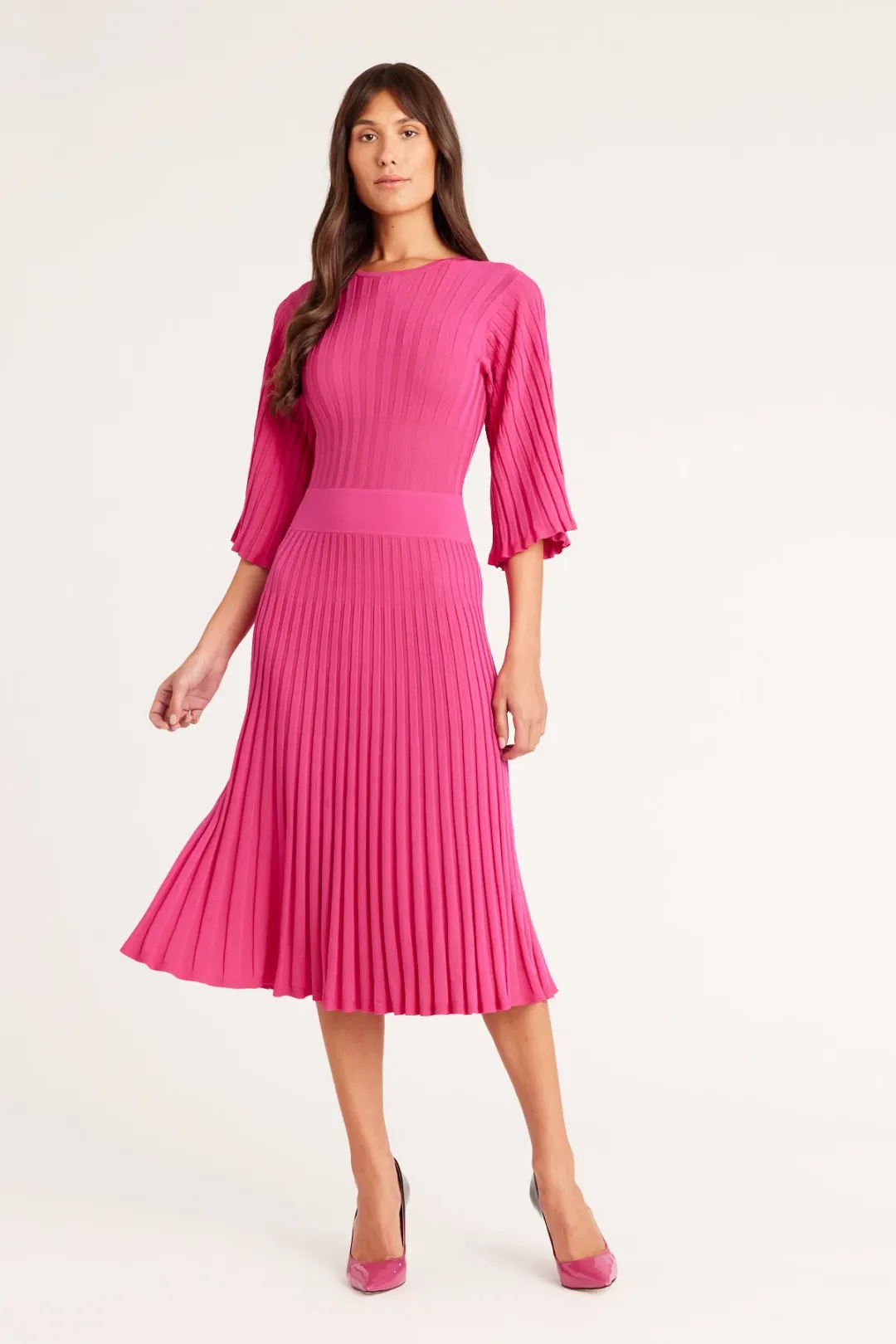 Perri Cutten Priscilla Knit Dress Pink Size 12 for rent on The Volte - main image