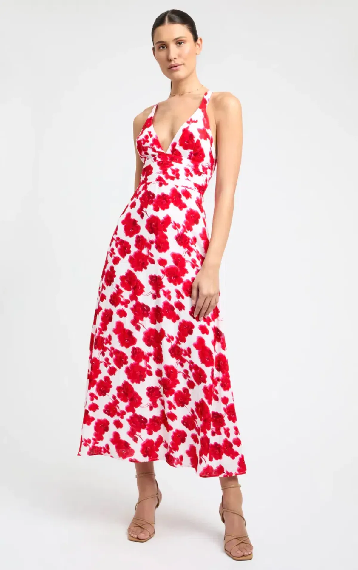 Kookai Bonita Vee Dress Red Floral Size XS / AU 6 - Image 1