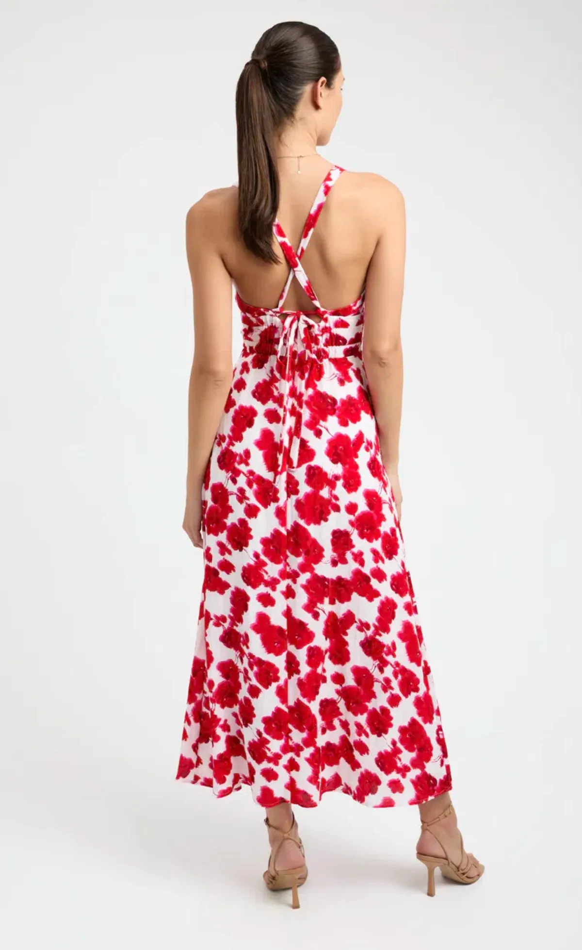 Kookai Bonita Vee Dress Red Floral Size XS / AU 6 - Image 3