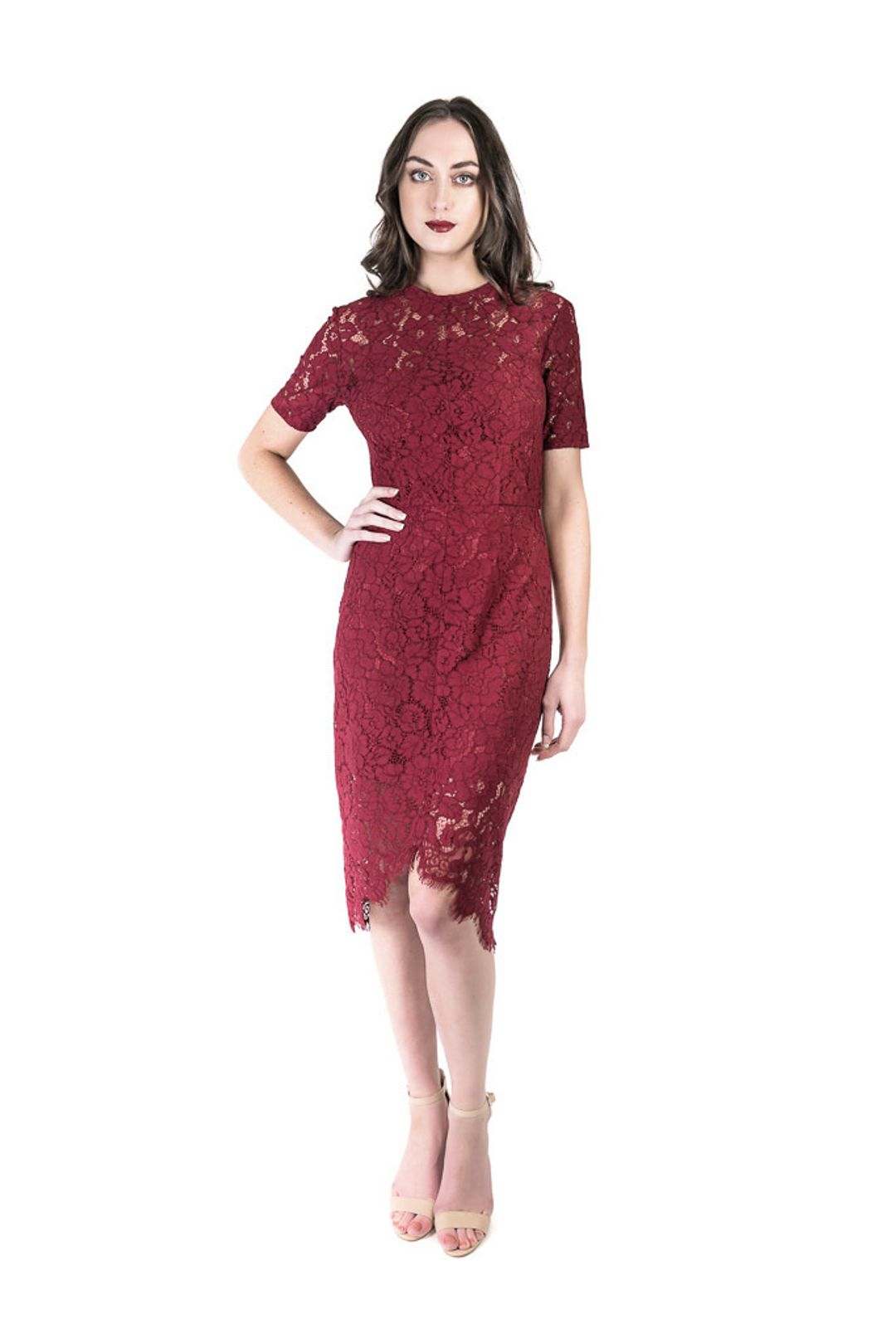 Lover Red Oasis Fitted Dress size 12 for rent on The Volte - main image