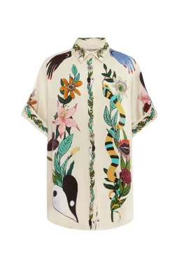 Alemais Meagan Oversized Silk Shirt and Pant Set Print Size 8 for rent on The Volte - image 5