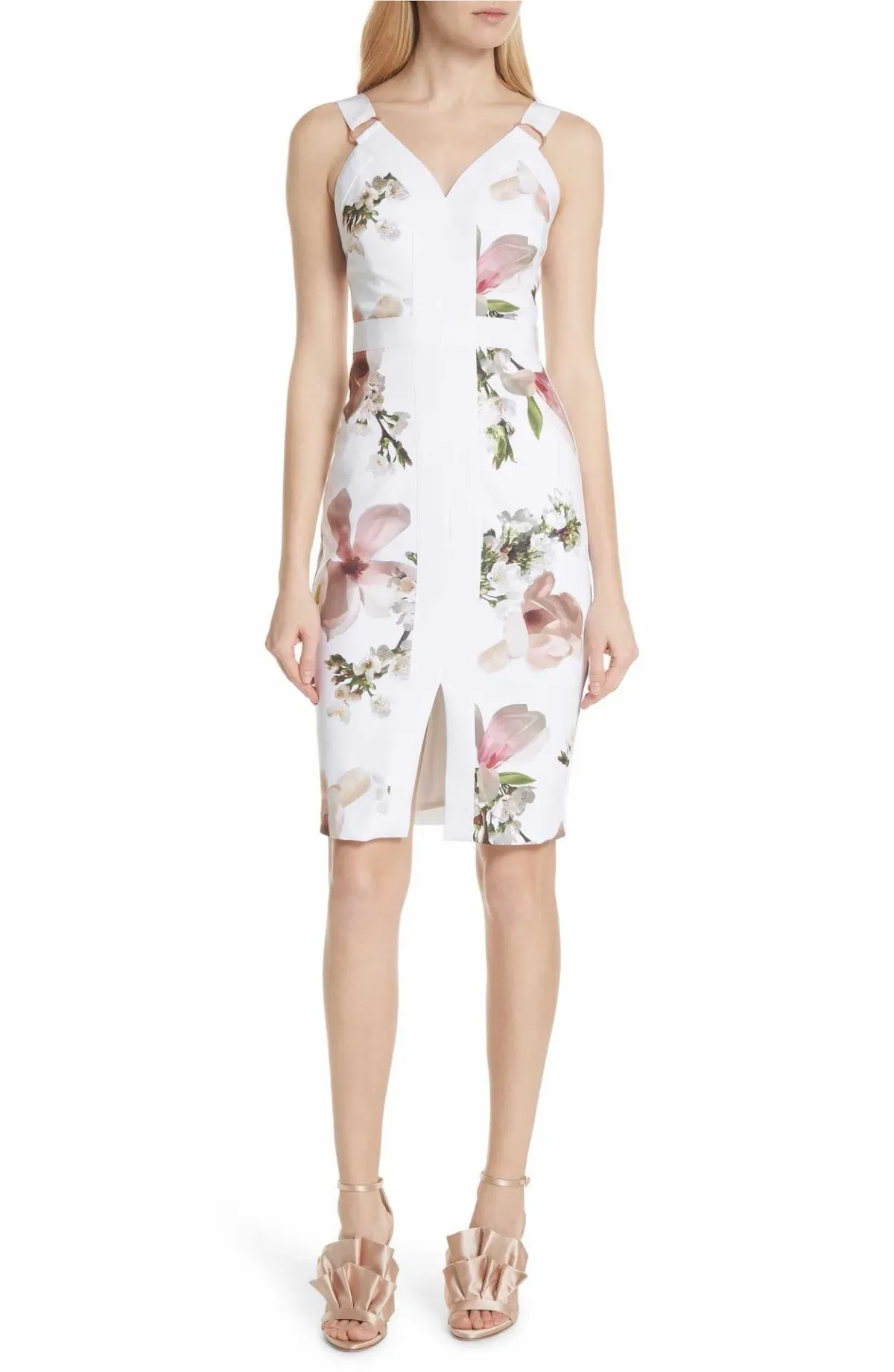 Ted Baker Strappy Bodycon Dress in Harmony Floral Print Size 1 / AU 10 - Image 1