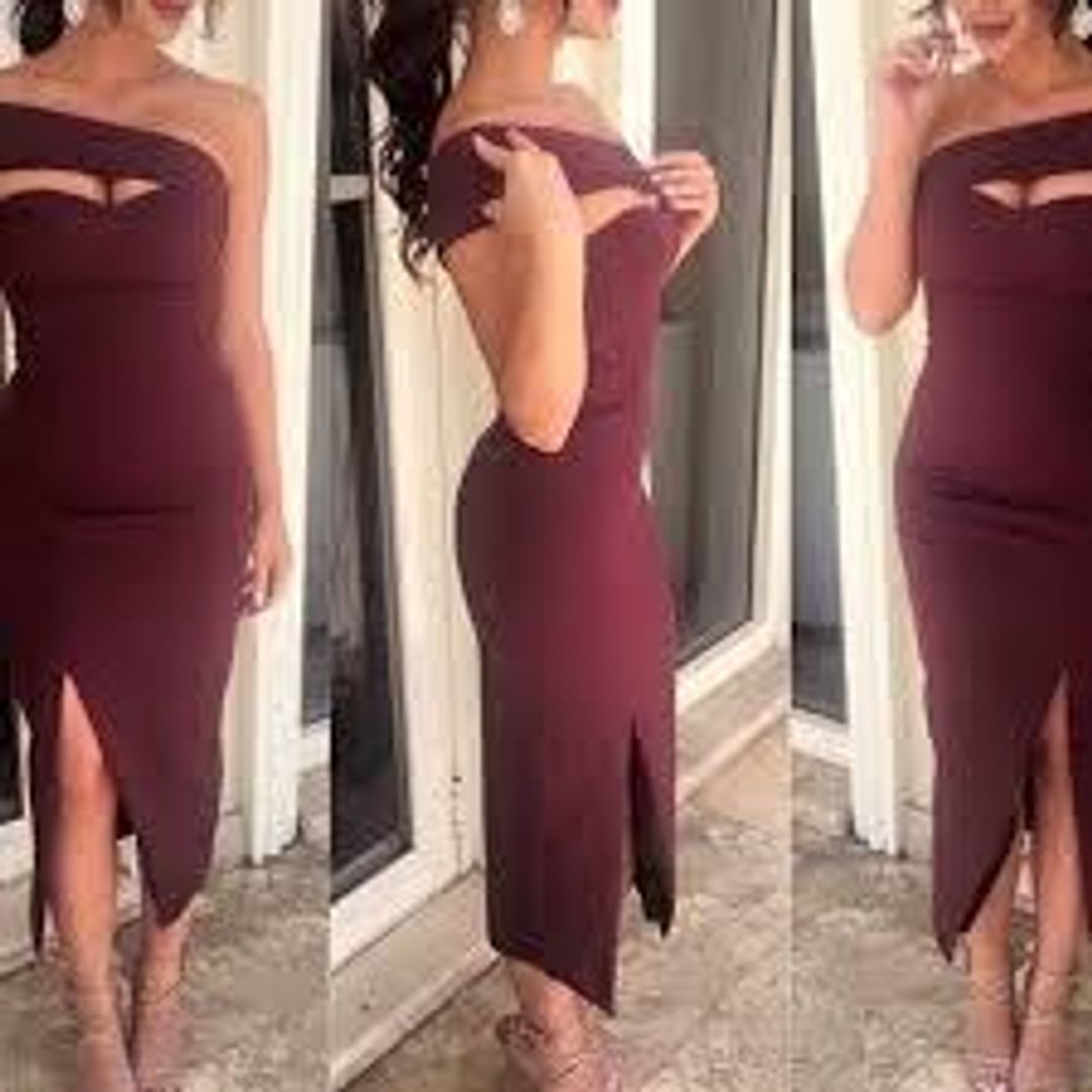 Sheike Valentine Midi Dress in Merlot for rent on The Volte - main image