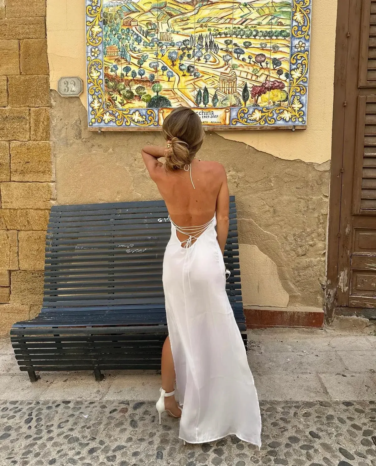 Leslie Amon Star Slip Maxi Dress in White Size M / AU 10 - Image 5