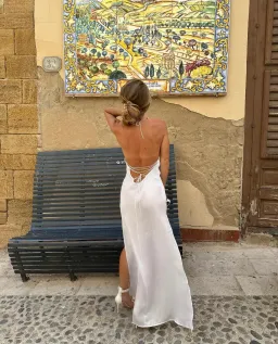 Leslie Amon Star Slip Maxi Dress in White Size M / AU 10 for rent on The Volte - image 5