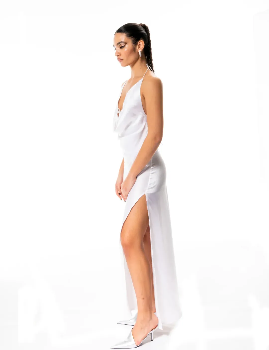 Leslie Amon Star Slip Maxi Dress in White Size M / AU 10 for rent on The Volte - main image