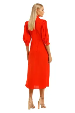 Ginger & Smart Memoir Shirt Dress in Tango Red Size 8 for rent on The Volte - image 3