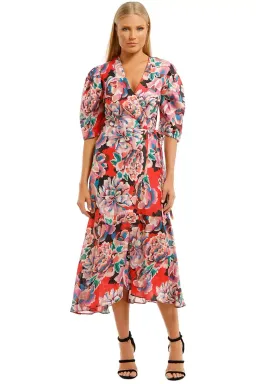 Ginger & Smart Flourish Wrap Midi Dress Floral Size 16 for rent on The Volte - image 4