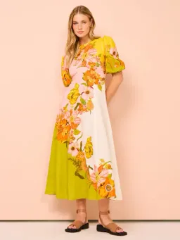 Alemais Silas Midi Dress In Multi Floral Size 16 for rent on The Volte - image 1