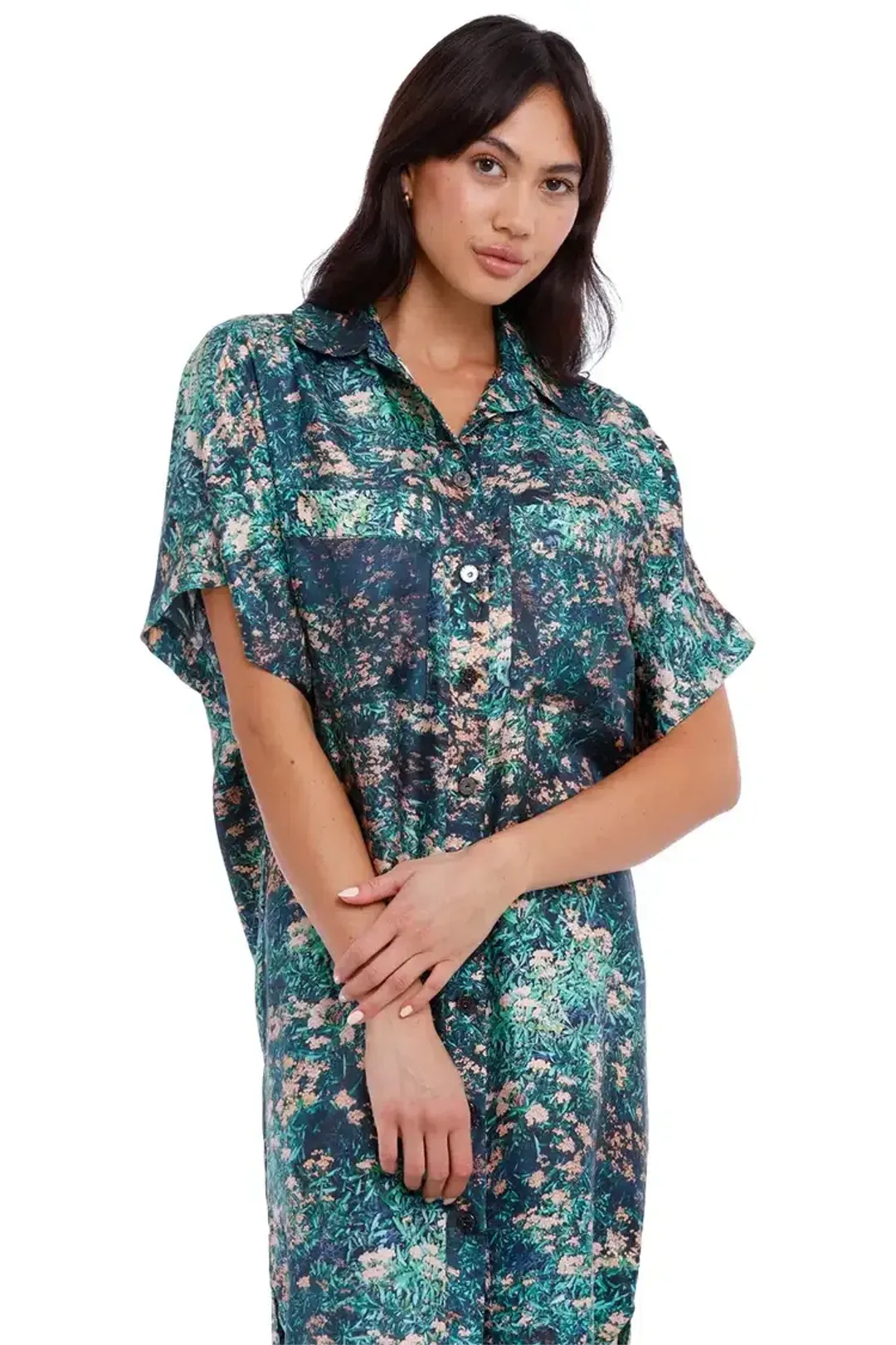 Ginger & Smart Night Grass Mini Shirt Dress Multi Size 12 for rent on The Volte - main image