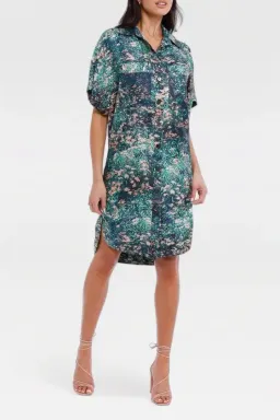 Ginger & Smart Night Grass Mini Shirt Dress Multi Size 14 for rent on The Volte - image 2